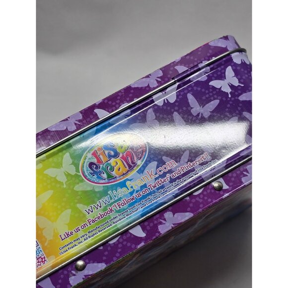 Lisa Frank ~UNICORN RAINBOW Tin Butterflies Metal Embossed Lunchbox Tin - Picture 5 of 15